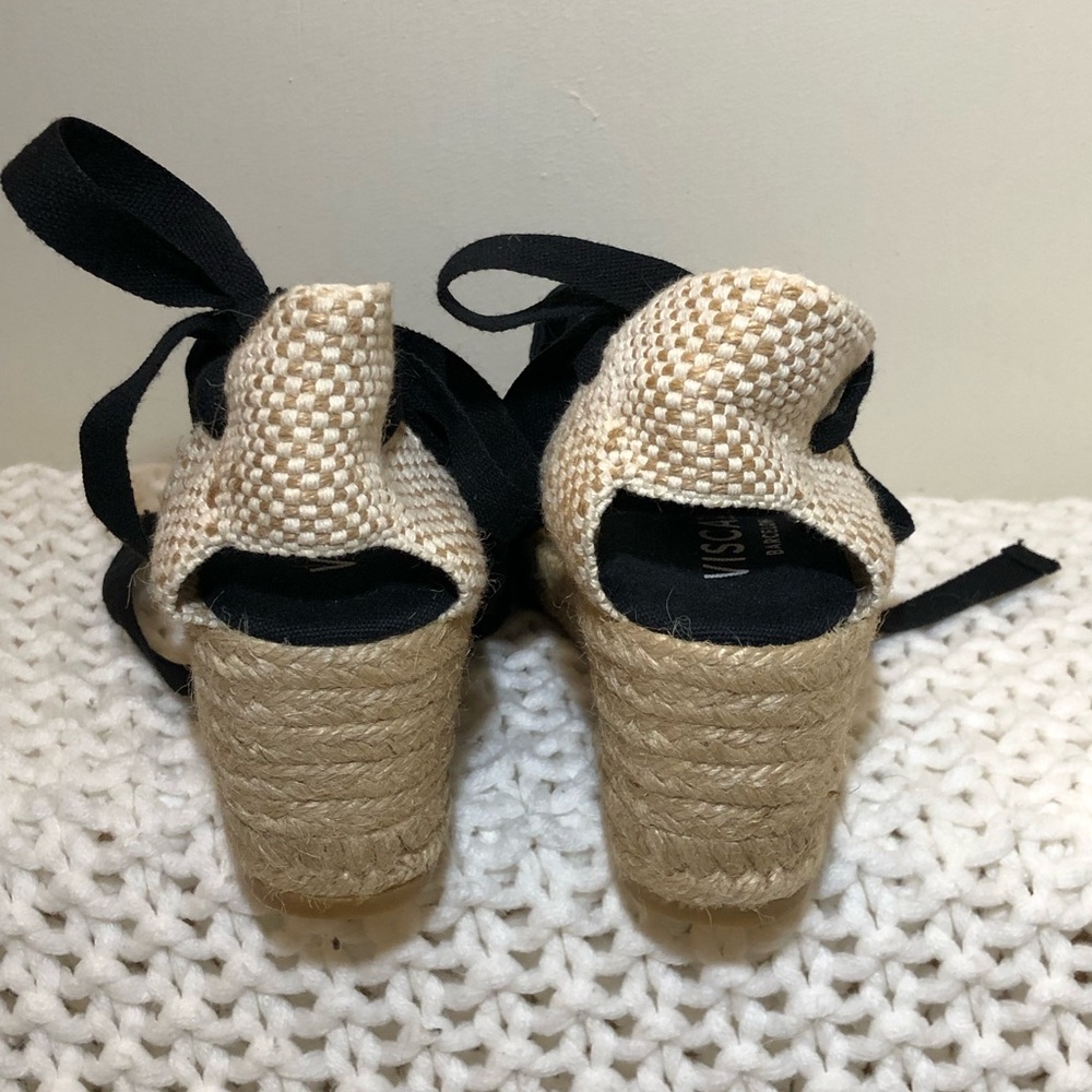 Black Espadrilles with Ribbon Tie - Picture 4 of 7